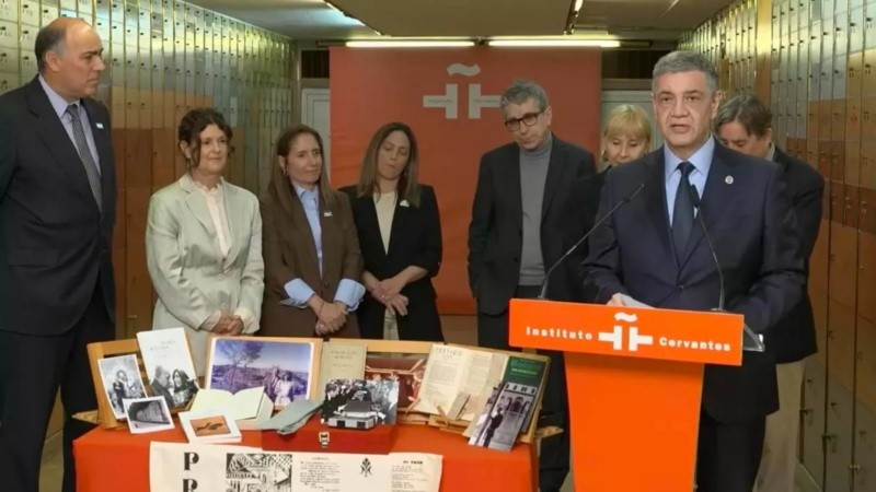 Jorge Macri brindó un discurso este martes durante un homenaje a Jorge Luis Borges en Madrid, España