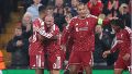 Mac Allister festeja la remontada de Liverpool (EFE).