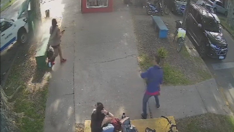 El momento del susto por el ruido.