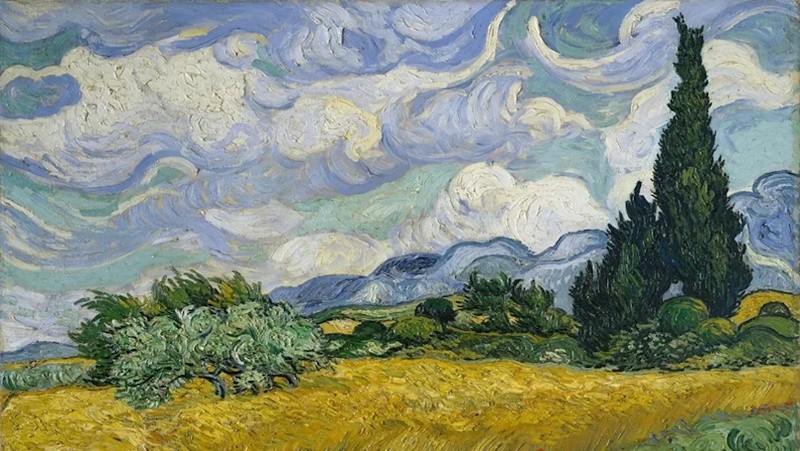 Campo de trigos con cipreses, Vincent Van Gogh&nbsp;