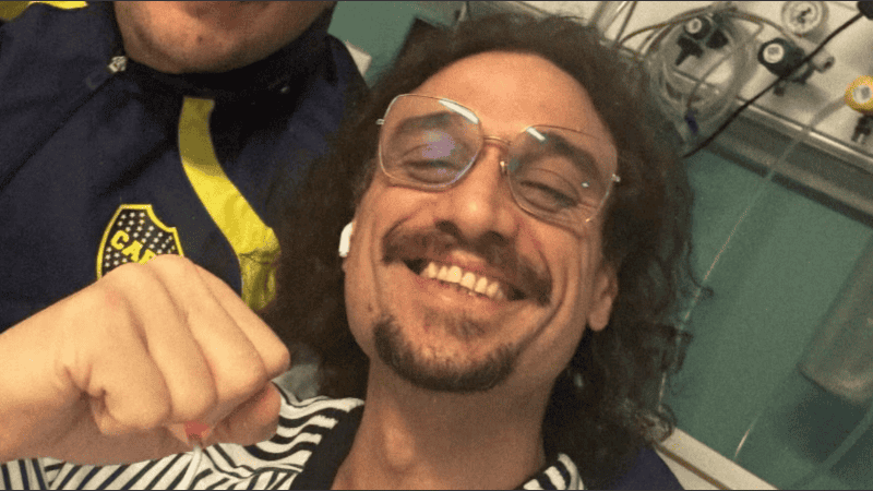 Daniel Osvaldo celebró el triunfo de Boca desde la clínica donde permanece internado.