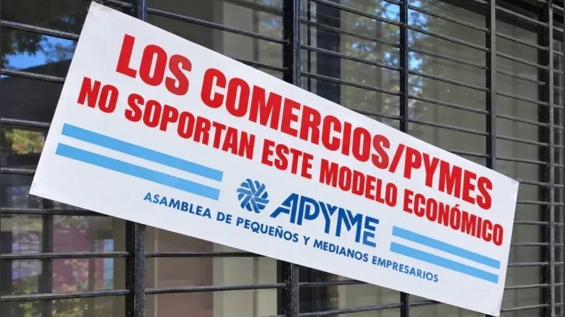 Este comercio-pyme no soporta el modelo económico”, es la consigna elegida para denunciar la asfixia que sufren los negocios de la región.