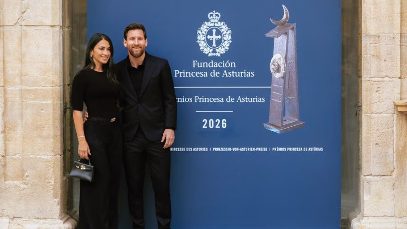 La pareja en la previa al premio