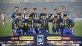 Los once que iniciaron el partido ante Huracán (Fotobaires).