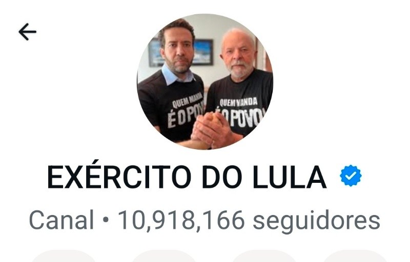 &nbsp;El canal del Ejército de Lula, con más de diez millones de seguidores. 