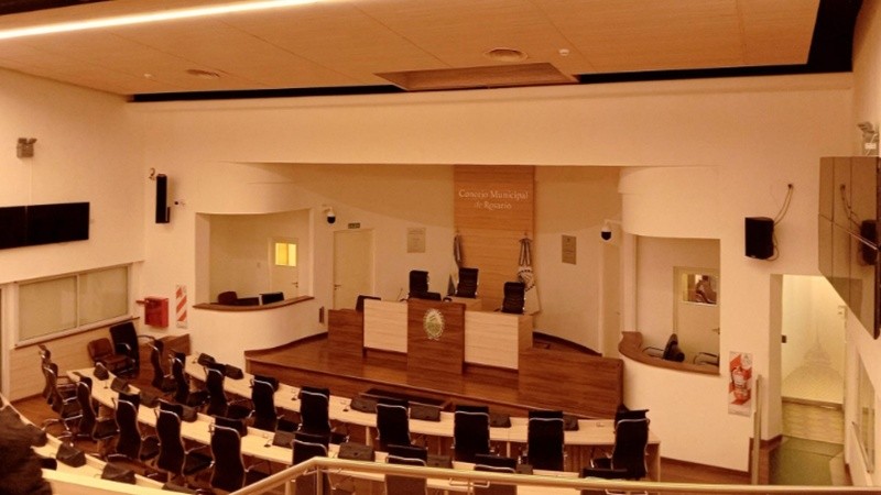Recinto de sesiones del Concejo Municipal de Rosario donde se realizará la charla abierta.