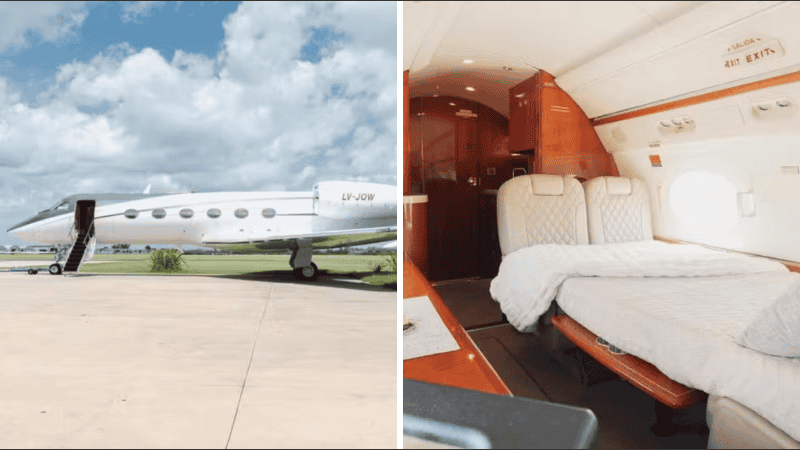 Los detalles del jet privado en el que viajó Flávio Bolsonaro.