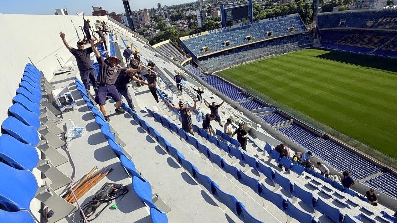 “Central no para de crecer”, expresó el dirigente al publicar las imágenes de los trabajos.