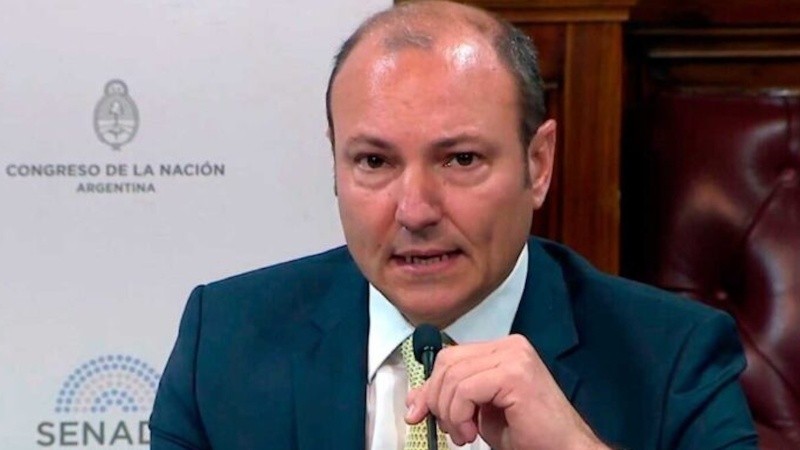 El juez Gastón Salmain, durante su presentación ante la Comisión de Acuerdos del Senado de la Nación.