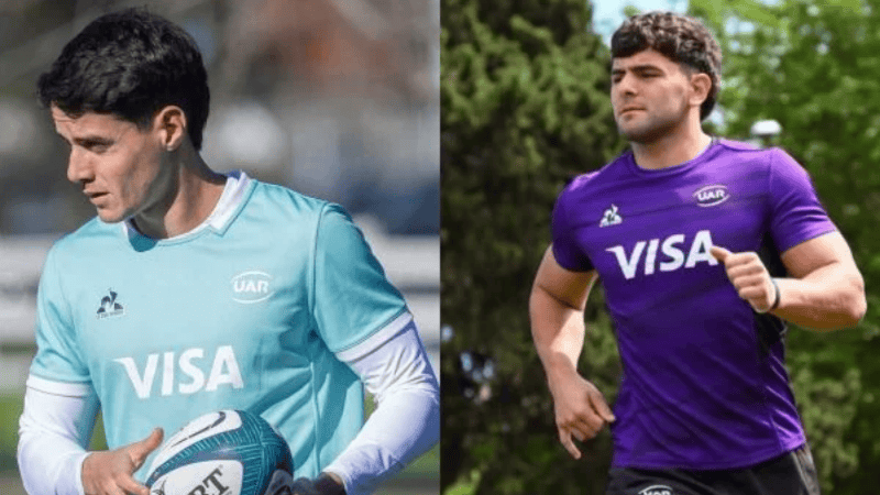 Alejo Sugasti y Benjamín Ordiz, forman parte del plantel de Argentina XV que jugará ante Inglaterra A. (Prensa UAR)