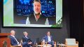 Los analistas Fernando Vuelta y Sergio Juve, el exportador Martín Spino, y por zoom el broker Antonio Ochoa