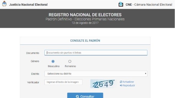 Para acceder, hay que ingresar el DNI, género, distrito y un código.