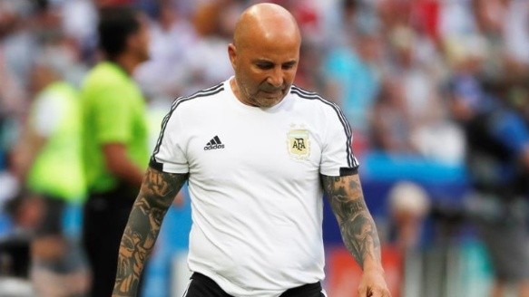 La tristeza de Sampaoli tras la eliminación. 