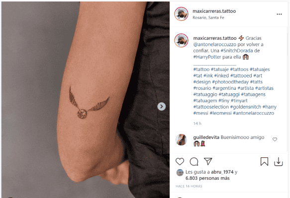 desarrollando región sonrojo Antonela Roccuzzo, fanática de Harry Potter, se tatuó en Rosario | Rosario3