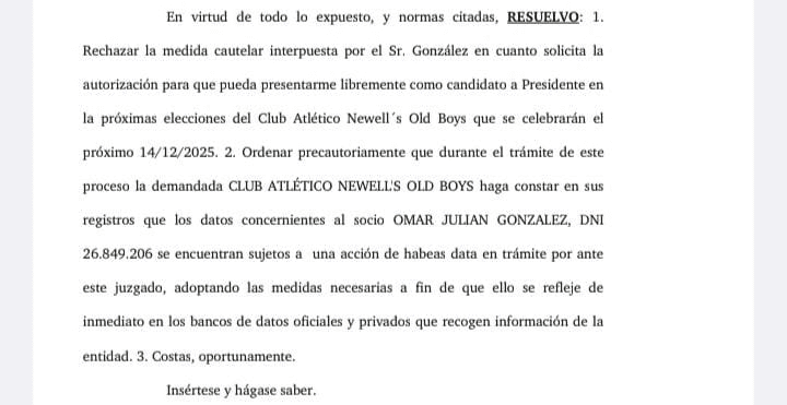 El comunicado oficial de la justicia electoral. 