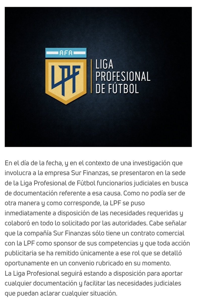 El comunicado de la LPF. 