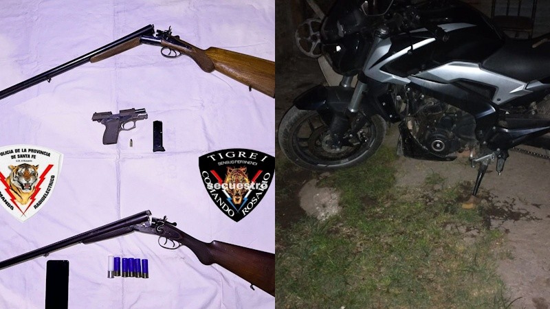 Los elementos secuestrados tras la balacera.