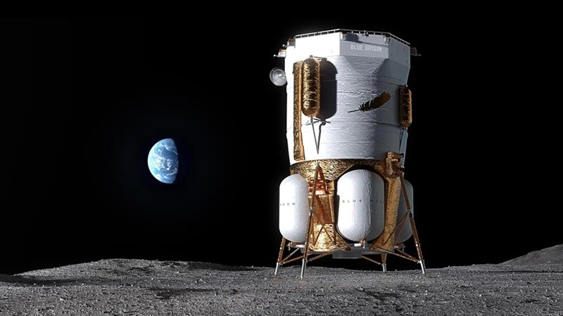 El módulo lunar Blue Moon, de Blue Origin, diseñado para misiones de alunizaje y logística