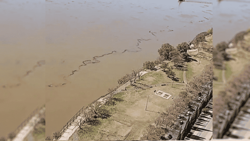 &nbsp;Un derrame de fluidos de hidrocarburos que fue noticia porque llegó a Rosario en 2024 (archivo Rosario3).