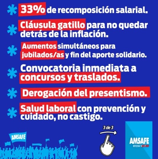 Síntesis del reclamo docente.&nbsp;