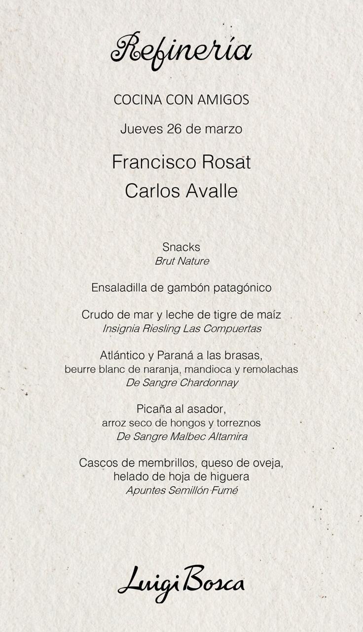 El menú de este jueves en Refinería, con los platos de Rosat y Avalle&nbsp;