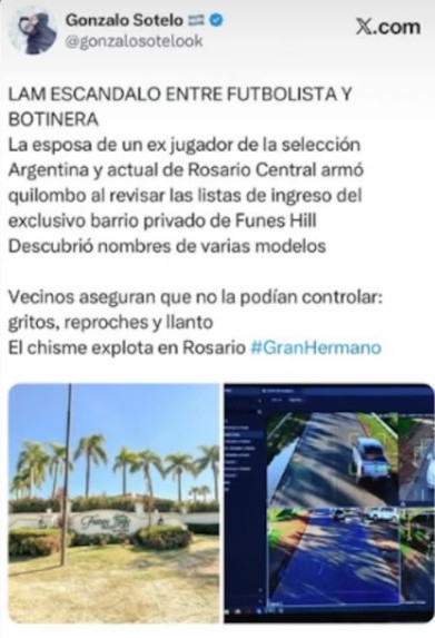 El post que generó el cruce áspero en redes sociales.&nbsp;