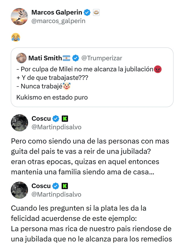 La indignación de Coscu sobre la actitu de Galperin.&nbsp;