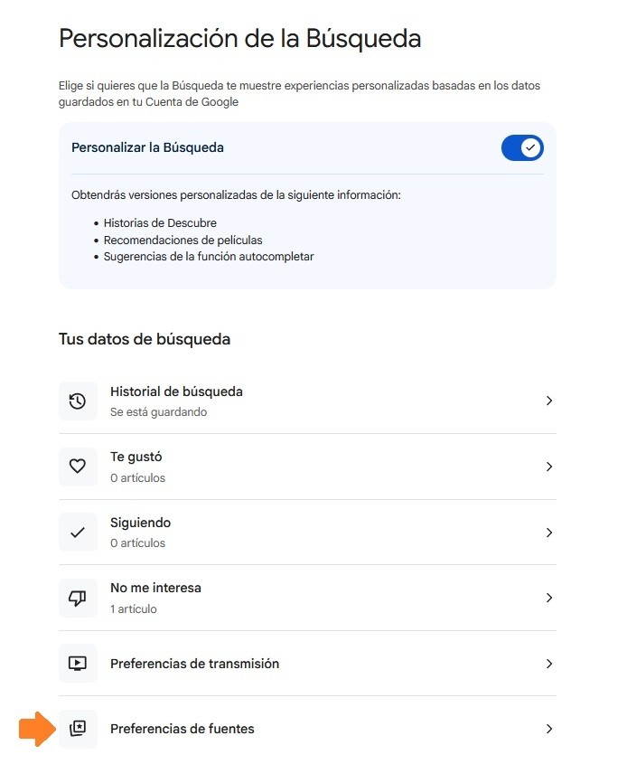 &nbsp;La selección se hace desde el apartado de 