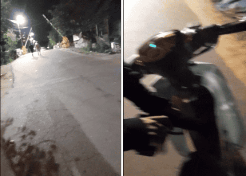 &nbsp;Las dos víctimas cruzando la vía y Enrique empuñando el arma.