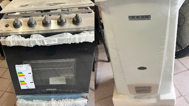 &nbsp;Una cocina y un termotanque, secuestrados en la casa.