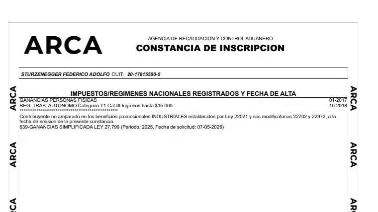 La constancia de Arca