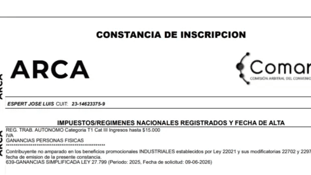 &nbsp;La constancia de Arca
