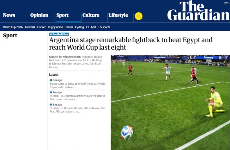 &nbsp;Captura imagen The Guardian (Inglaterra).