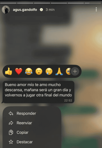 &nbsp;El chat que compartió en sus redes sociales.