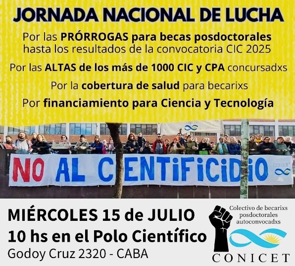 &nbsp;La medida fue acordada en la última asamblea de trabajadores del Conicet.