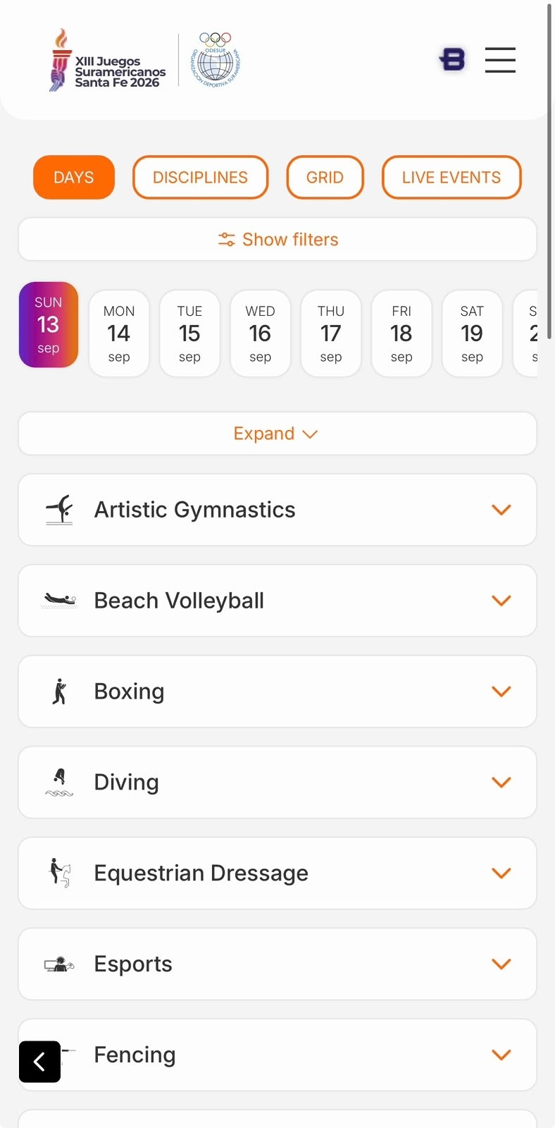 &nbsp;Así se ve la aplicación de los Juegos Suramericanos 2026.