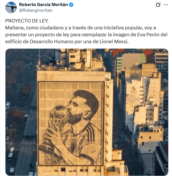 El posteo de García Moritán en su cuenta de la red social X.