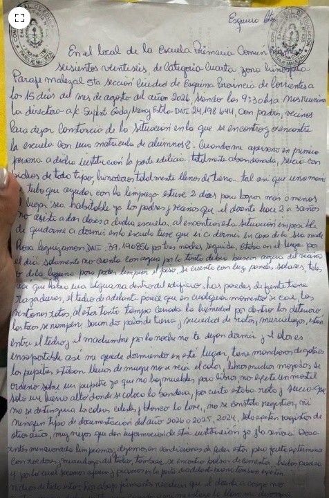 Parte del informe escrito que presentó Nancy Godoy ante el Consejo Federal de Educación.&nbsp;